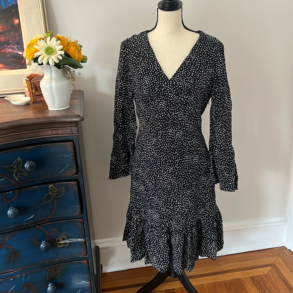 Jigsaw black and white polka dot dress